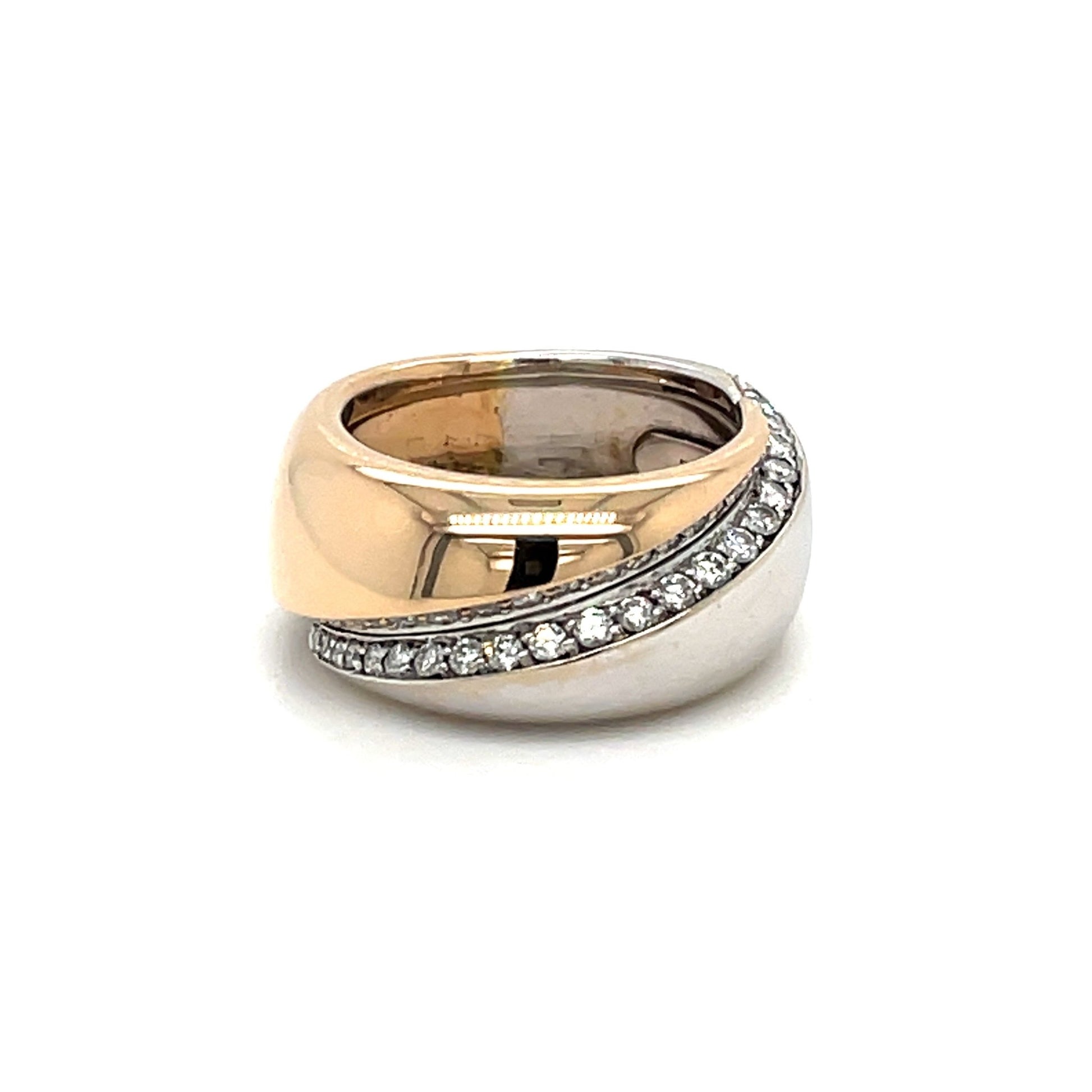 Bicolor Ring mit 42 Brillanten mind. 13,2g Gold 750 - JUWEL1