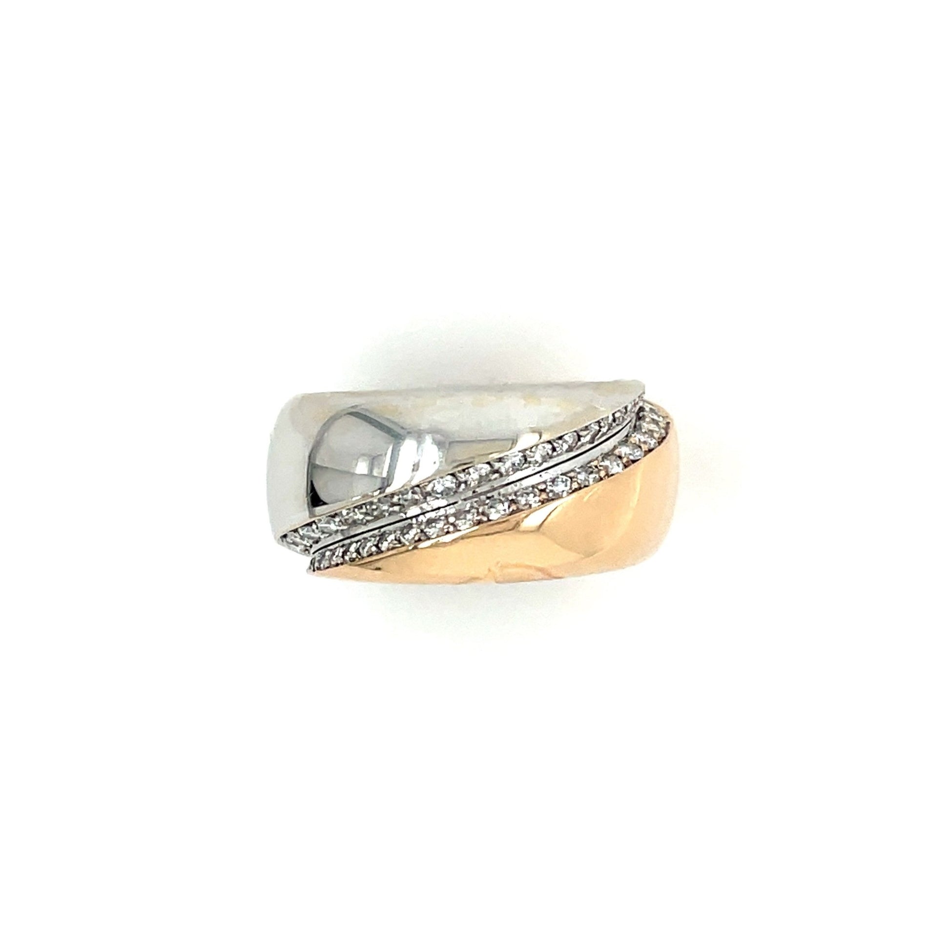 Bicolor Ring mit 42 Brillanten mind. 13,2g Gold 750 - JUWEL1