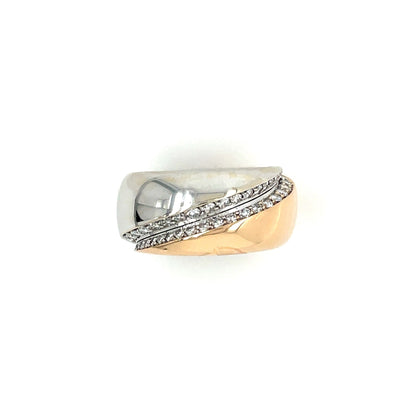Bicolor Ring mit 42 Brillanten mind. 13,2g Gold 750 - JUWEL1