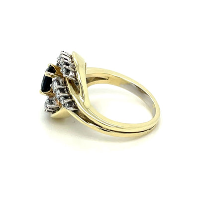 Cochtailring mit 22 Brillanten & Saphir mind. 6,4g Gold 585 - JUWEL1