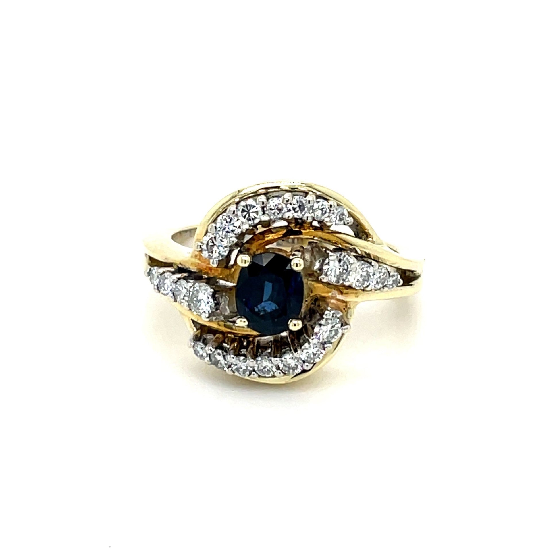 Cochtailring mit 22 Brillanten & Saphir mind. 6,4g Gold 585 - JUWEL1