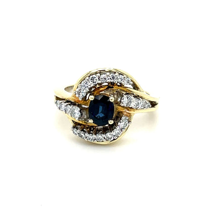 Cochtailring mit 22 Brillanten & Saphir mind. 6,4g Gold 585 - JUWEL1