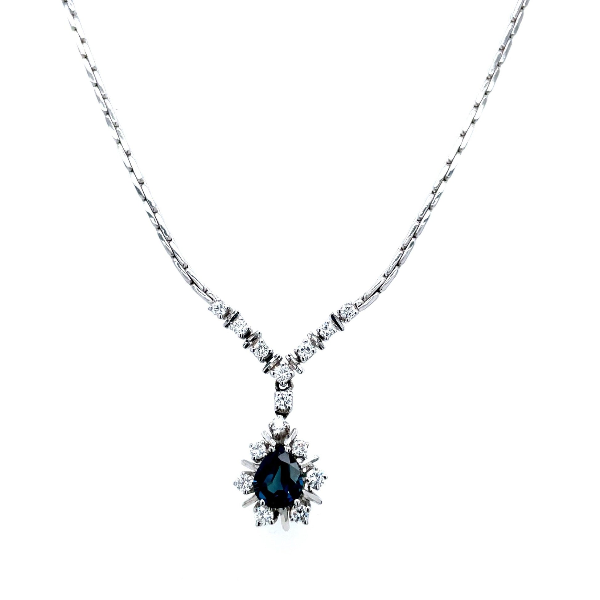 Collier mit 1 Saphir & 16 Brillanten mind. 13,0g Gold 585 - JUWEL1