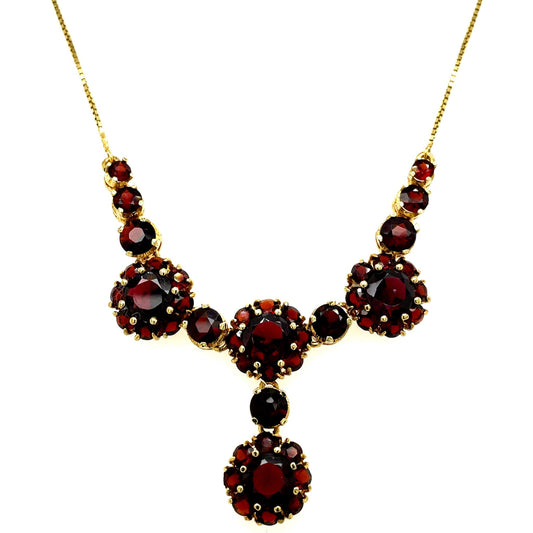 Collier mit 37 Granate in Gold 333 - JUWEL1