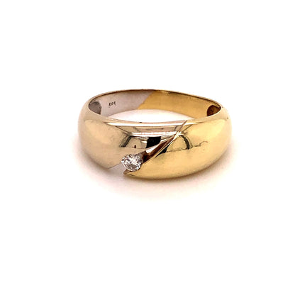 Croisé-Ring poliert bicolor Gold 585 mit 1 Brillant - JUWEL1