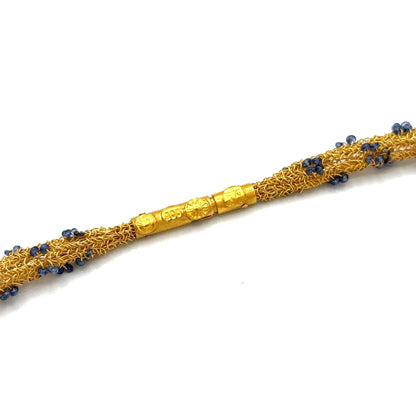 Exklusives Gold-Collier mit Saphiren mind. 31,7g gewirkt in Gold 900 - JUWEL1