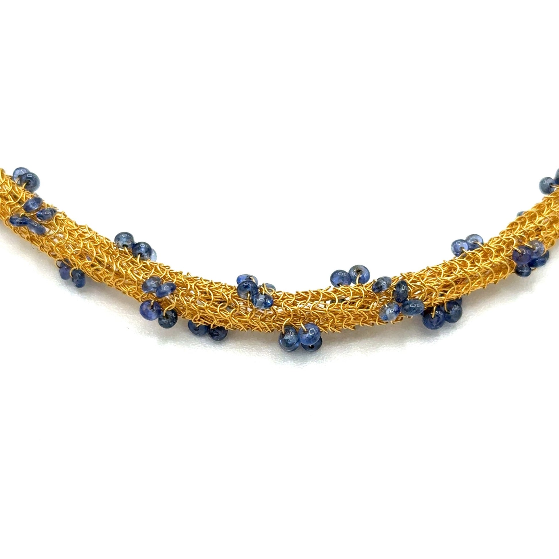 Exklusives Gold-Collier mit Saphiren mind. 31,7g gewirkt in Gold 900 - JUWEL1