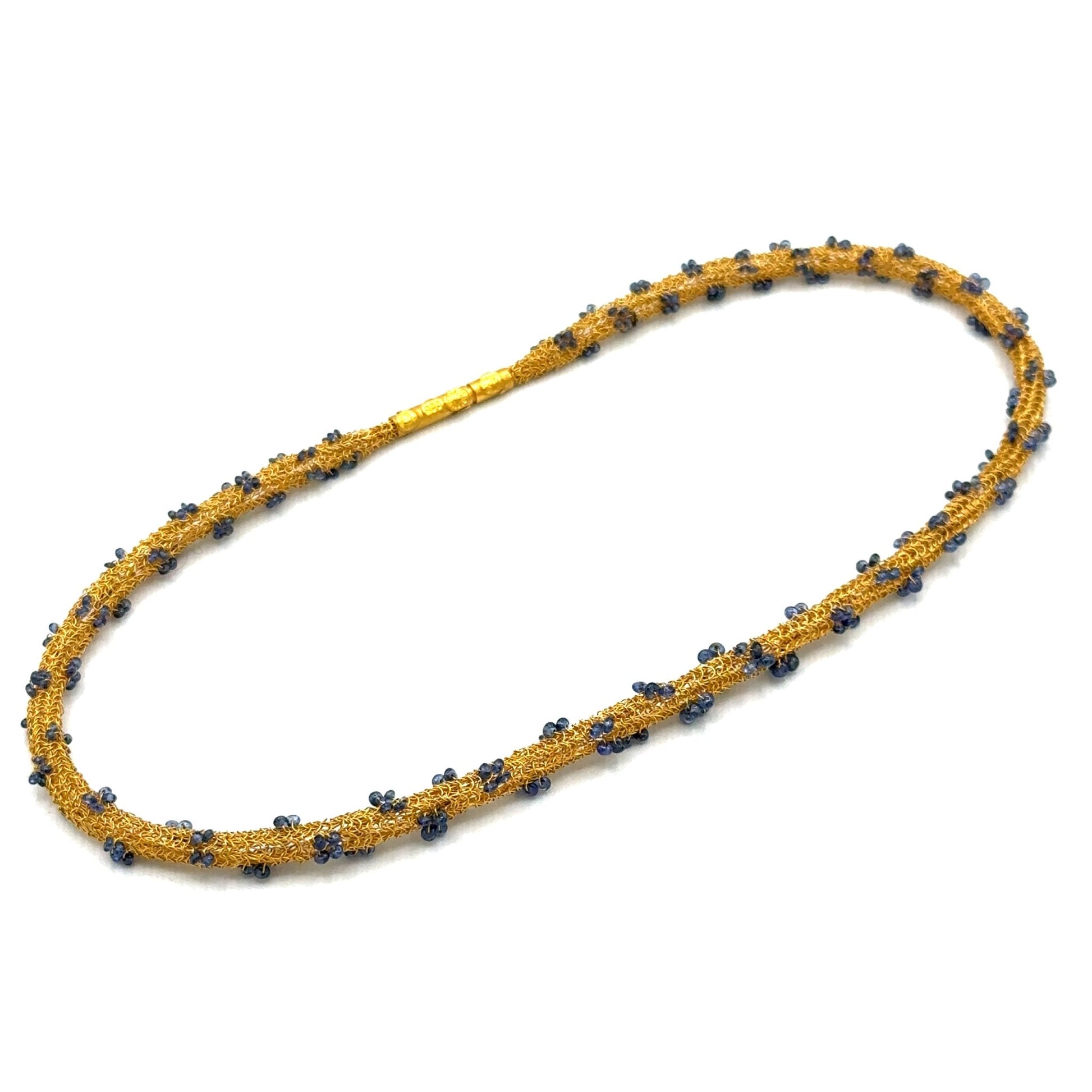 Exklusives Gold-Collier mit Saphiren mind. 31,7g gewirkt in Gold 900 - JUWEL1
