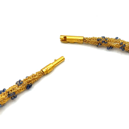 Exklusives Gold-Collier mit Saphiren mind. 31,7g gewirkt in Gold 900 - JUWEL1