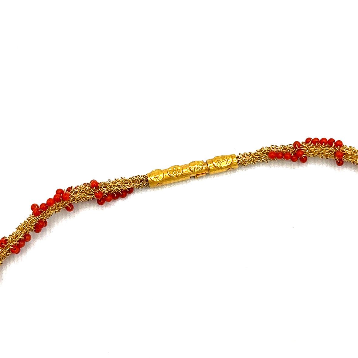 Gold-Collier mit Koralle mind. 23,1g gewirkt in Gold 900 - JUWEL1