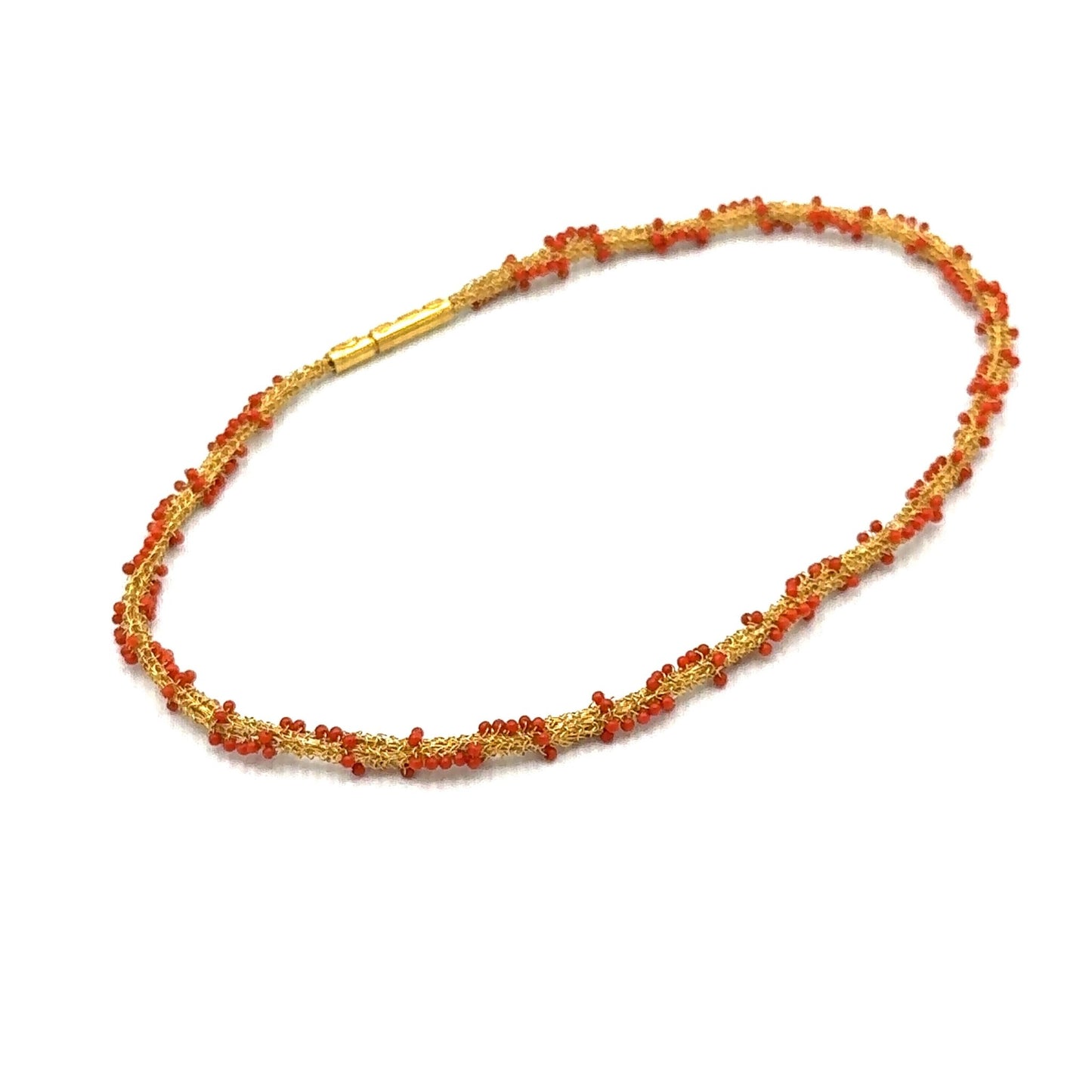 Gold-Collier mit Koralle mind. 23,1g gewirkt in Gold 900 - JUWEL1