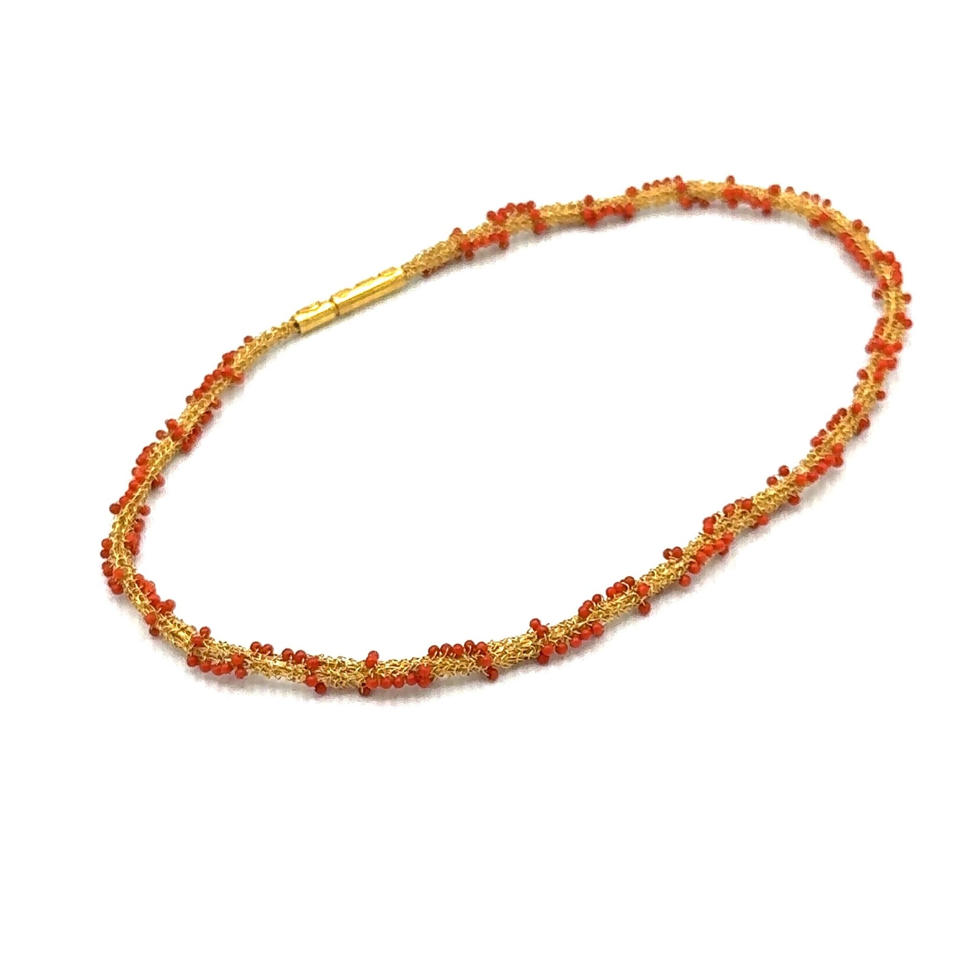 Gold-Collier mit Koralle mind. 23,1g gewirkt in Gold 900 - JUWEL1