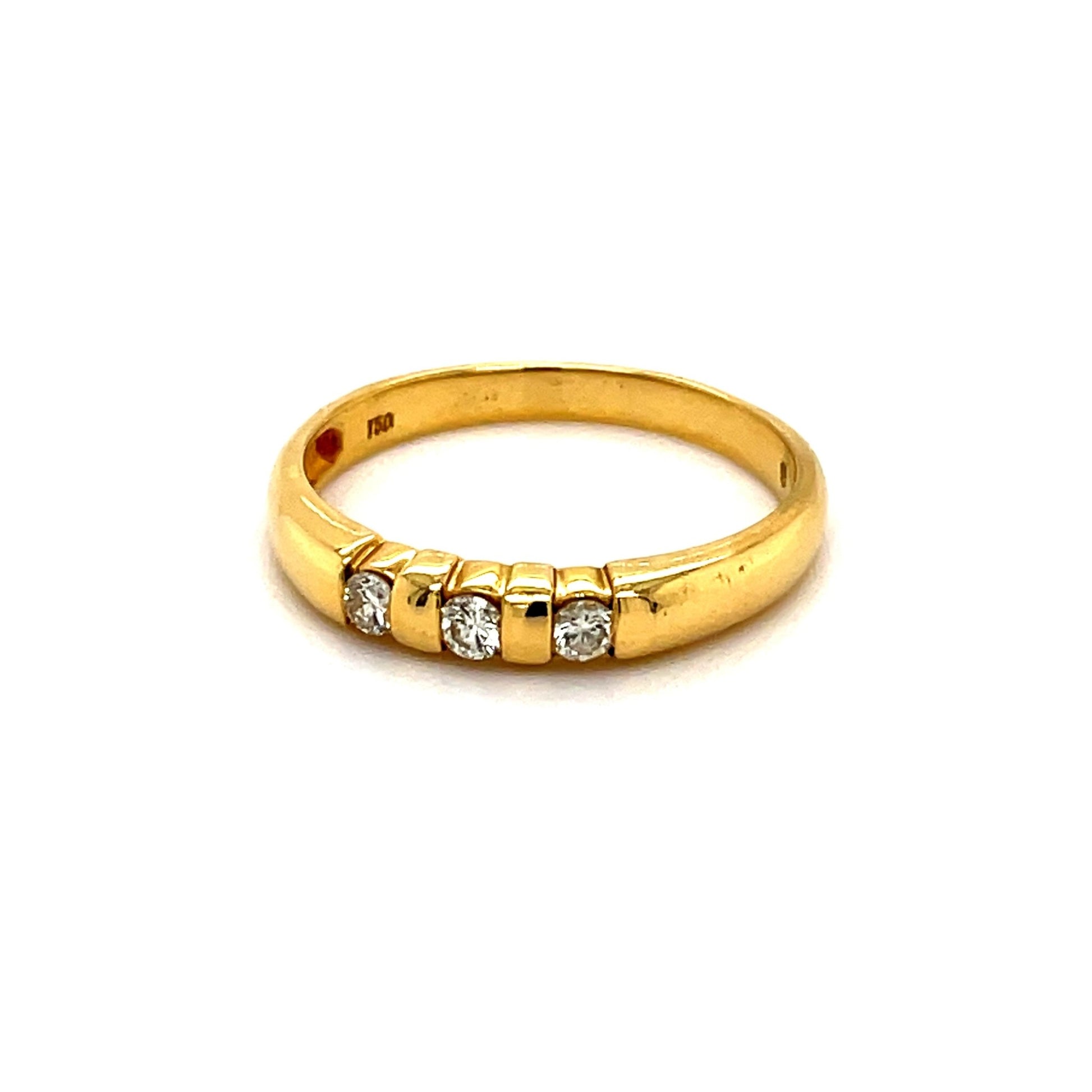 Goldring mind. 3,5 g mit 3 Brillanten ca. 6,3 ct Gold 750 - JUWEL1