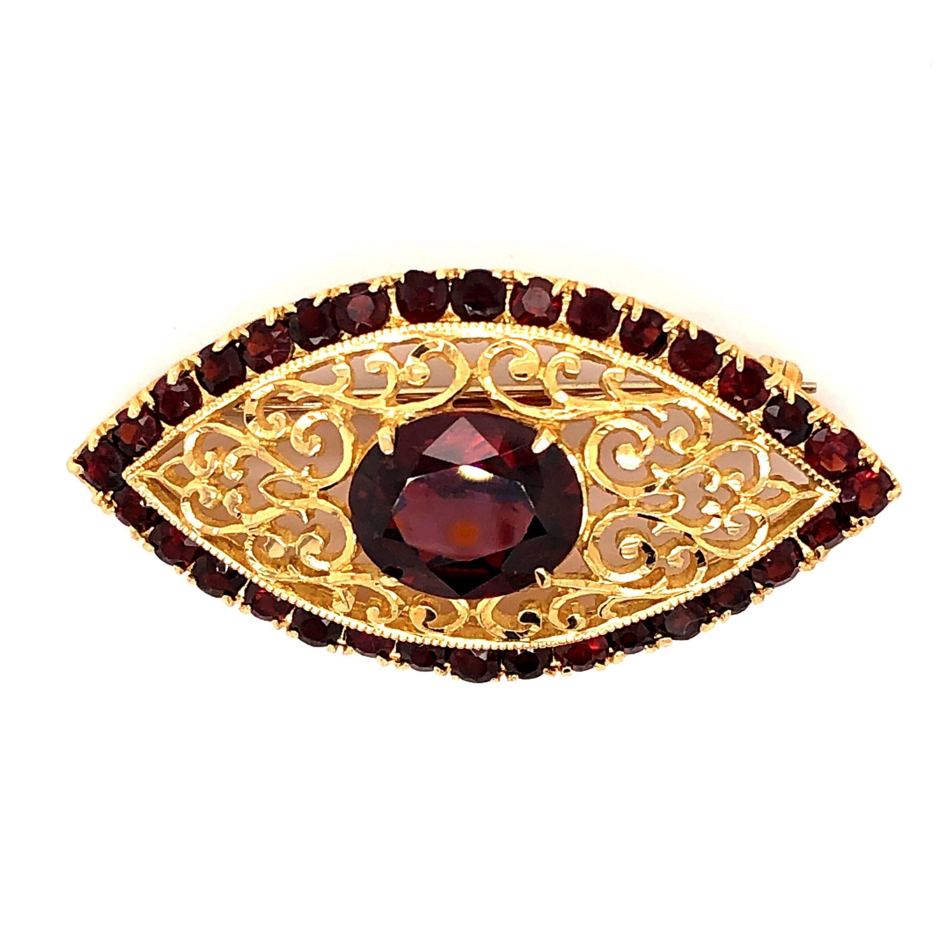 Granatbrosche Gold 750 - JUWEL1