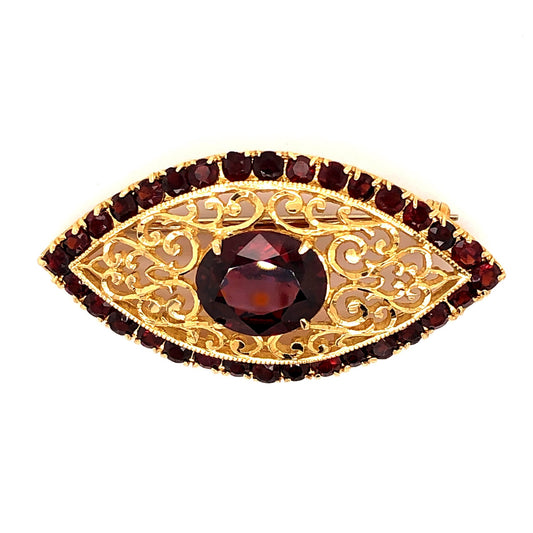 Granatbrosche Gold 750 - JUWEL1