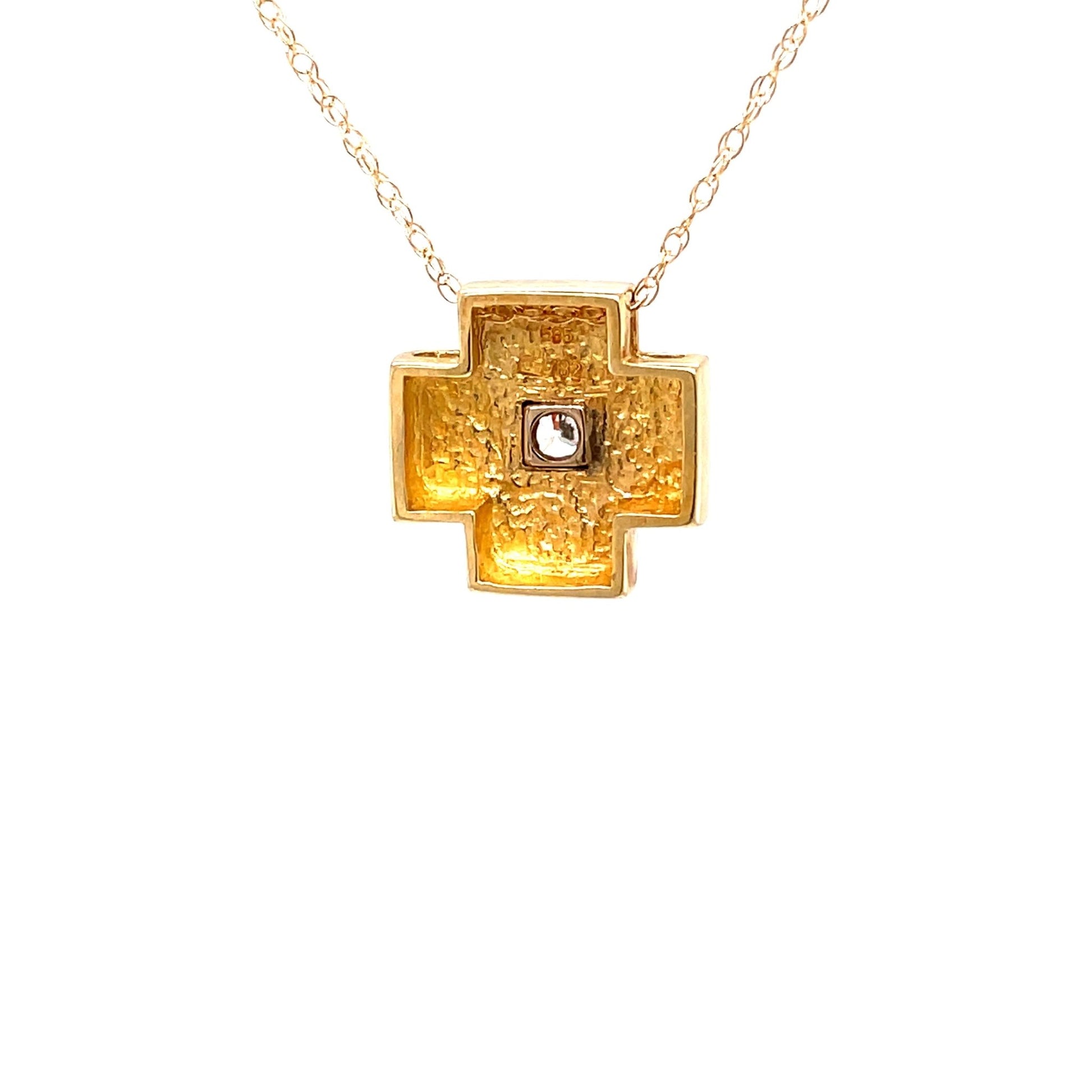 Kreuz Anhänger mit Zirkonia Gold 585 - JUWEL1
