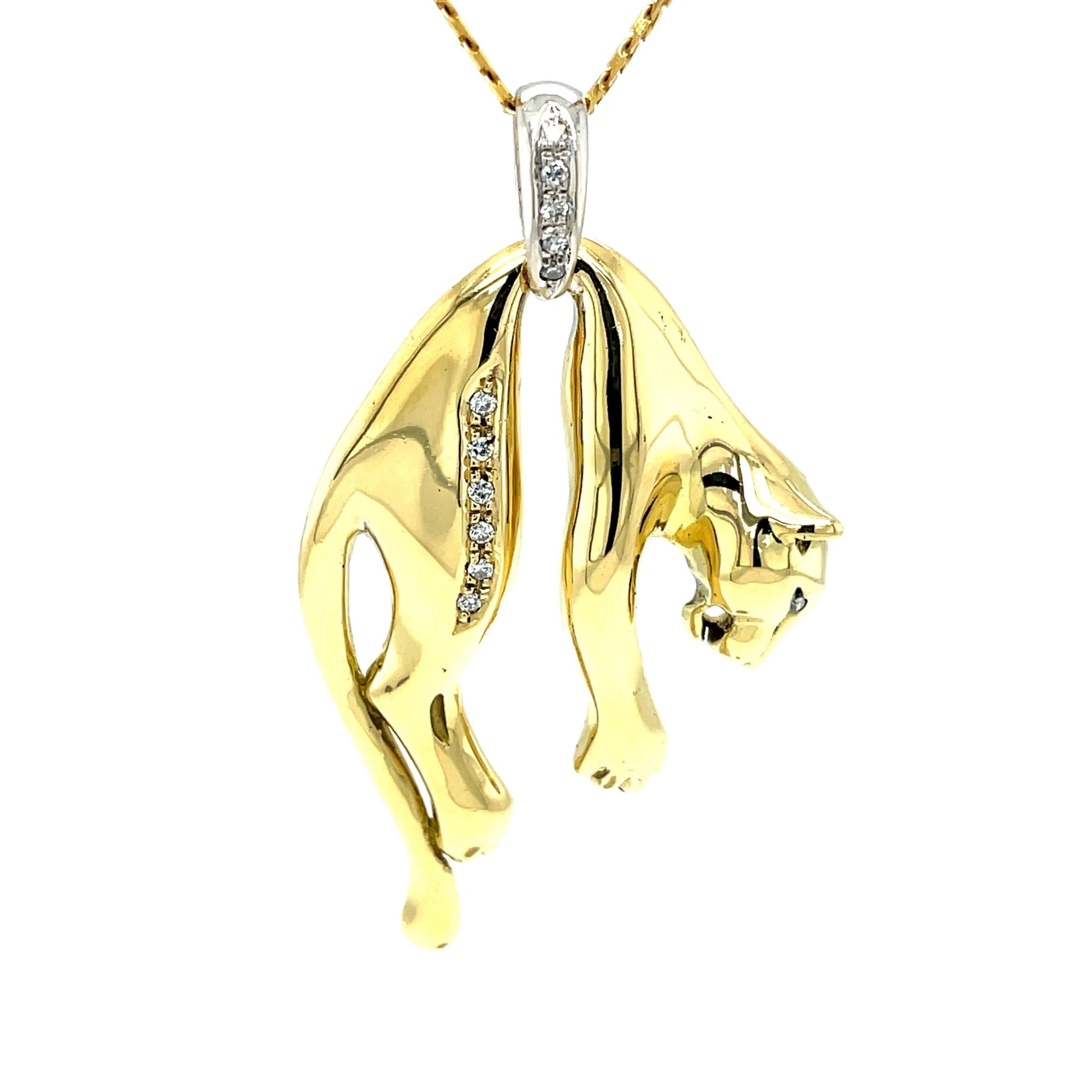 Panther Anhänger mit 12 Brillanten in Gold 750 - JUWEL1
