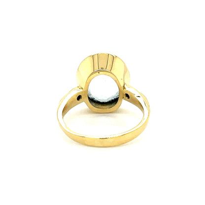 Ring mit 1 Aquamarin & 2 Diamanten in Gold 750 - JUWEL1