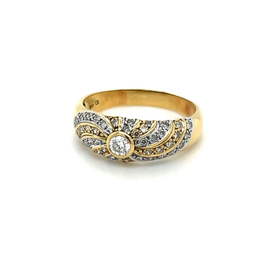 Ring mit 1 Brillant & 44 Diamanten in Gold 750 - JUWEL1