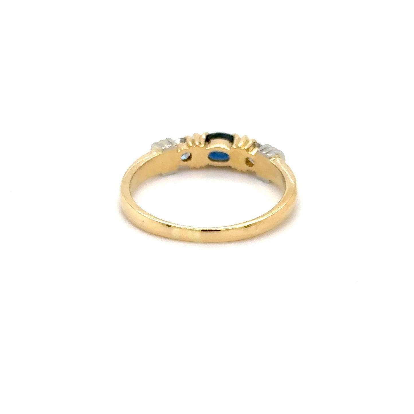 Ring mit 1 Saphir & 2 Brillanten mind. 3,3g in Gold 750 & Platin - JUWEL1