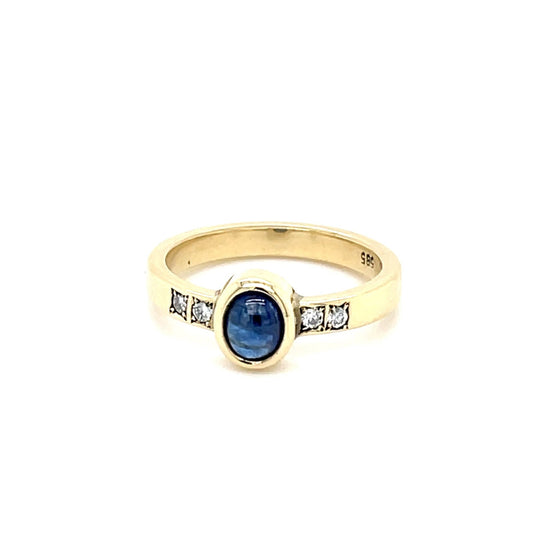 Ring mit 1 Saphir & 4 Diamanten in Gold 585 - JUWEL1