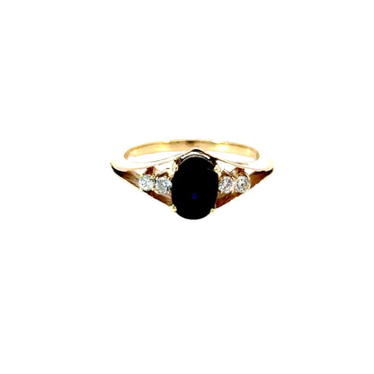 Ring mit 1 Saphir & 4 Diamanten mind. 2,8g in Gold 585 - JUWEL1