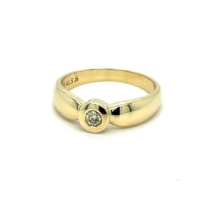 Ring mit 1 Solidär Brillant ca. 0,10 ct Gold 585 - JUWEL1