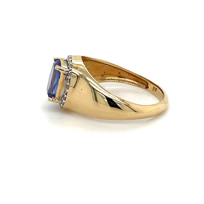 Ring mit 1 Tansanit AAA & 22 Diamanten in Gold 585 - JUWEL1