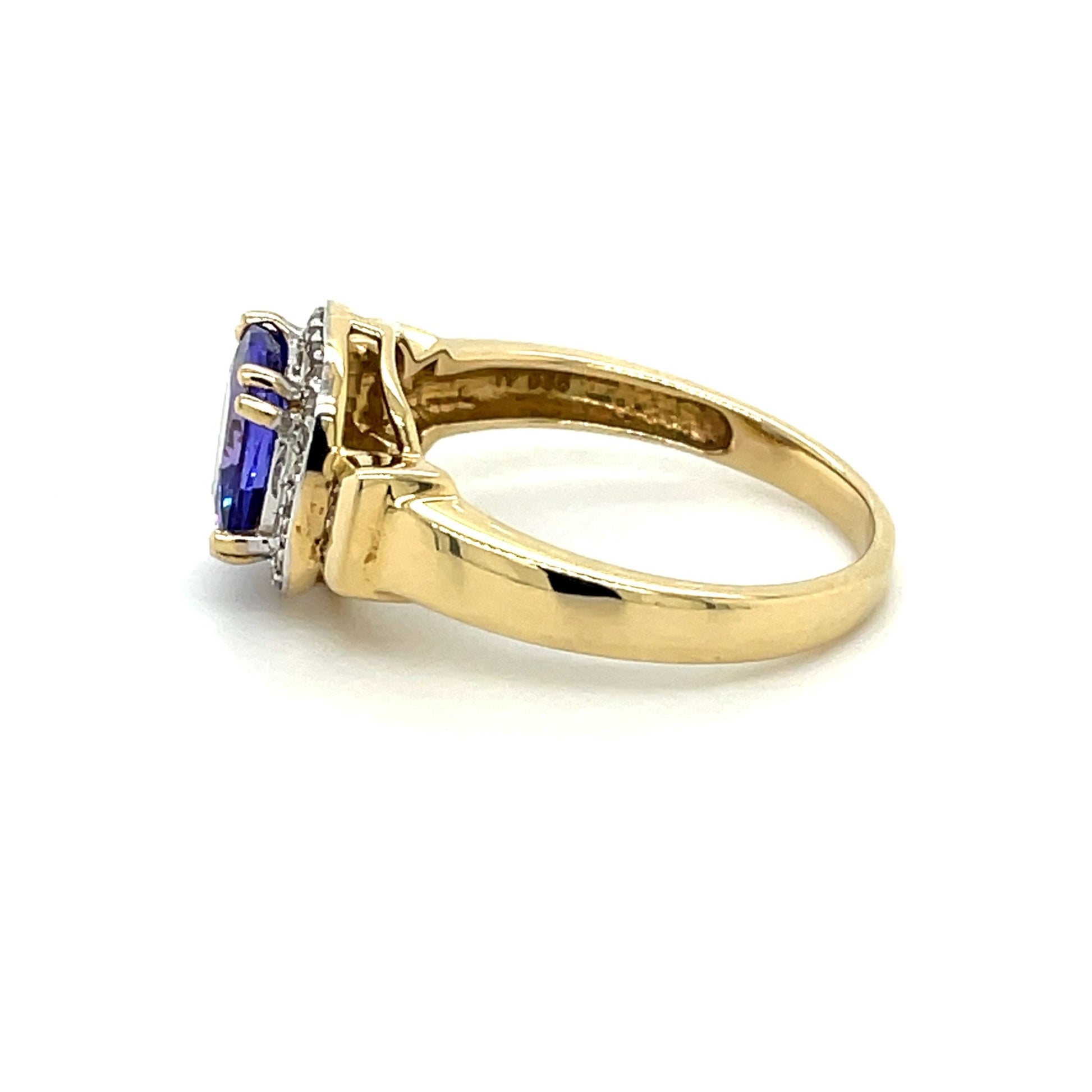 Ring mit 1 Tansanit AAA & 30 Diamanten in Gold 585 - JUWEL1