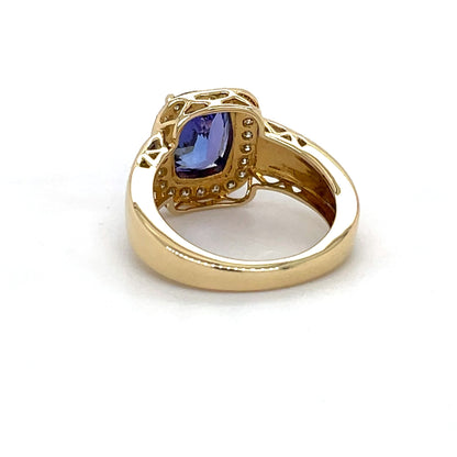 Ring mit 1 Tansanit AAAA & 22 Brillanten in Gold 585 - JUWEL1