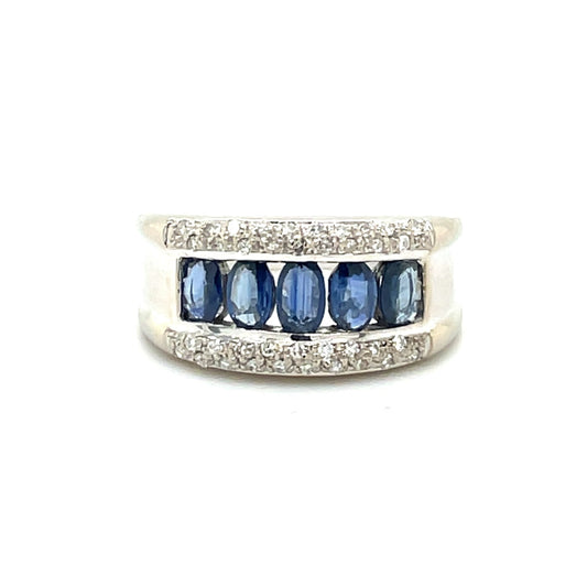 Ring mit 5 Tansanite & 37 Diamanten in Gold 585 - JUWEL1