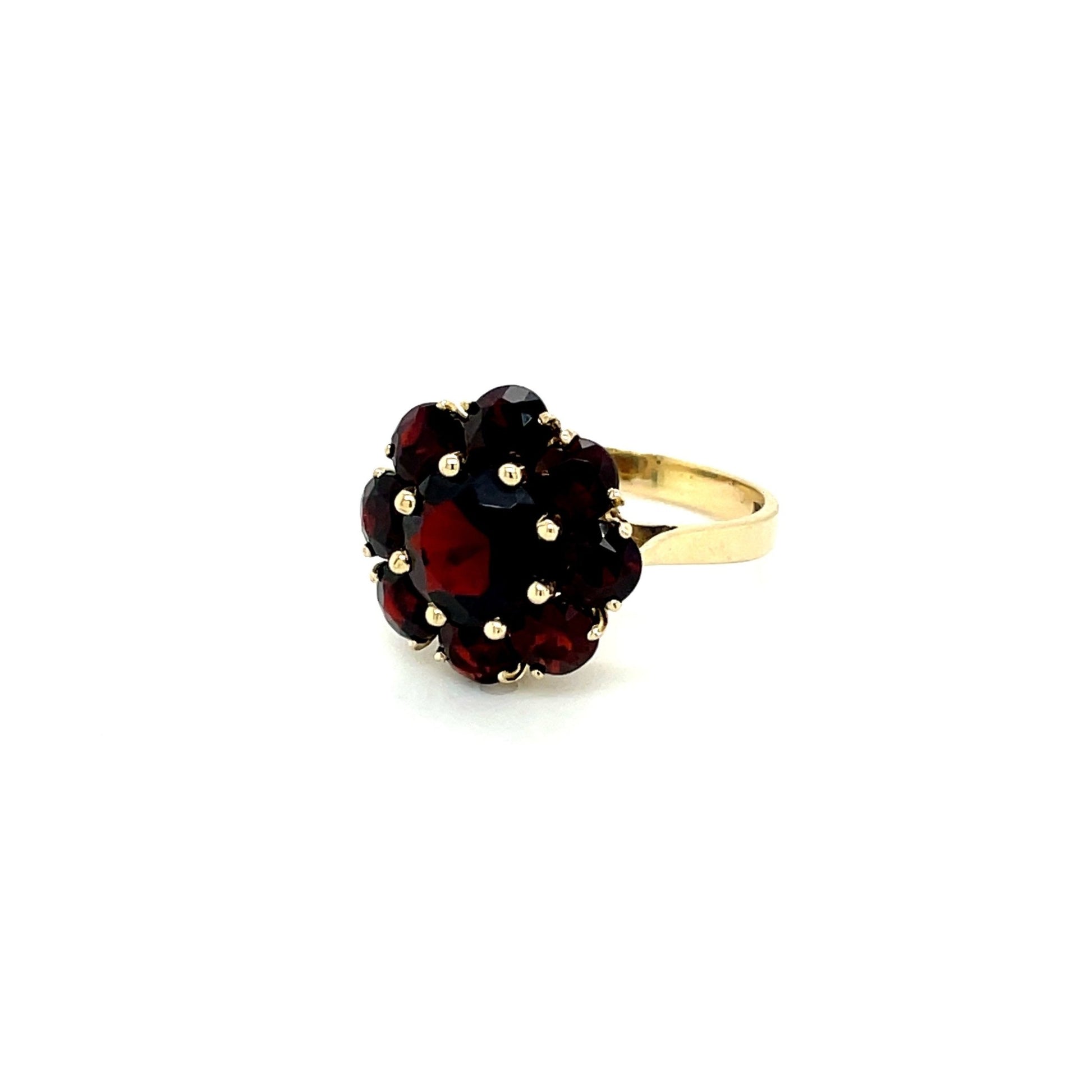 Ring mit 9 Granate mind. 4,0g Gold 585 - JUWEL1