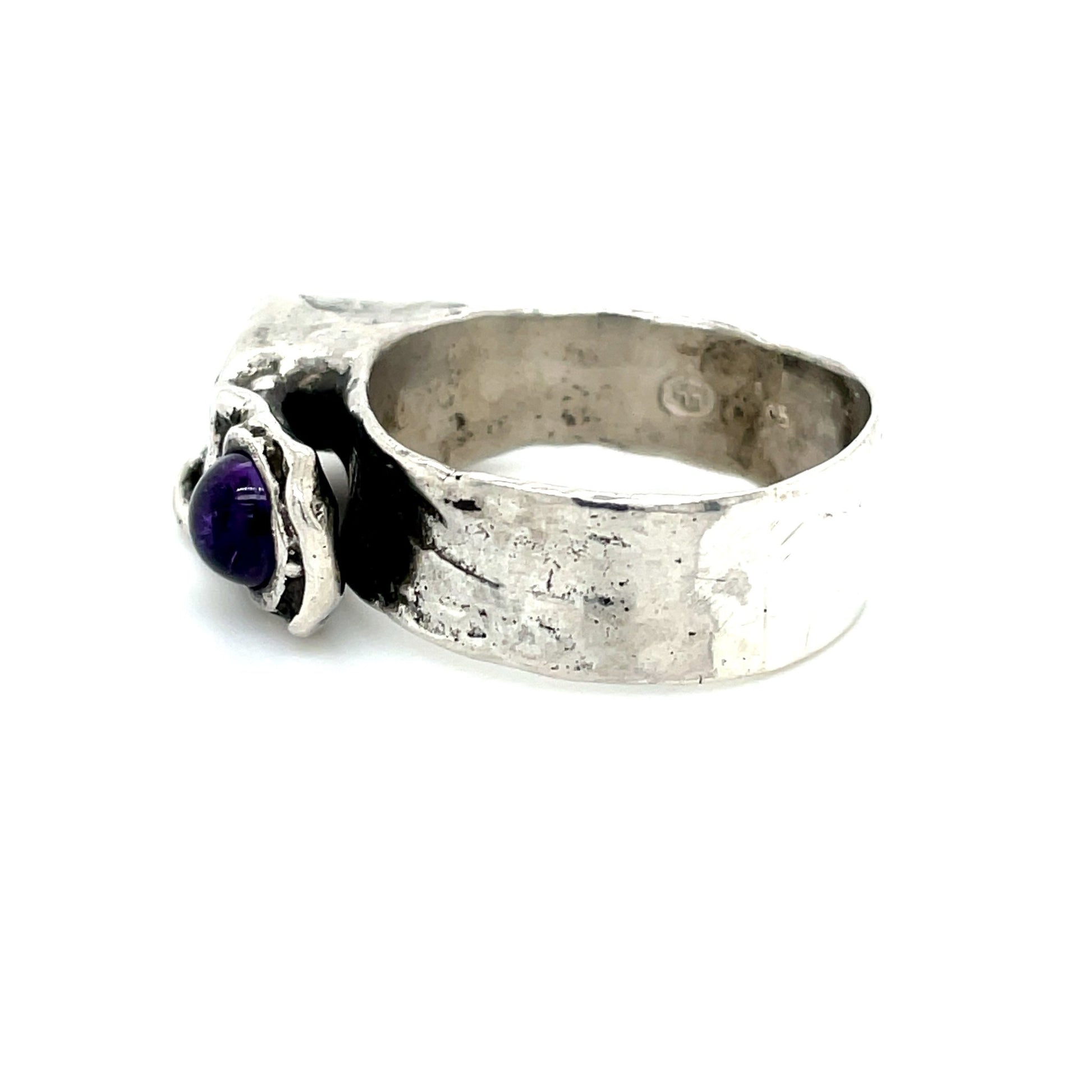 Ring mit Amethyst Handarbeit in Silber 835 - JUWEL1
