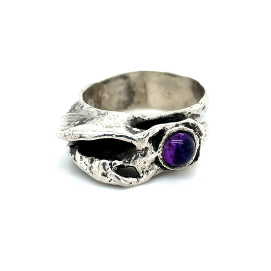 Ring mit Amethyst Handarbeit in Silber 835 - JUWEL1