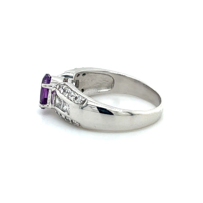 Ring mit Amethyst und Zirkonia in Silber 925 - JUWEL1