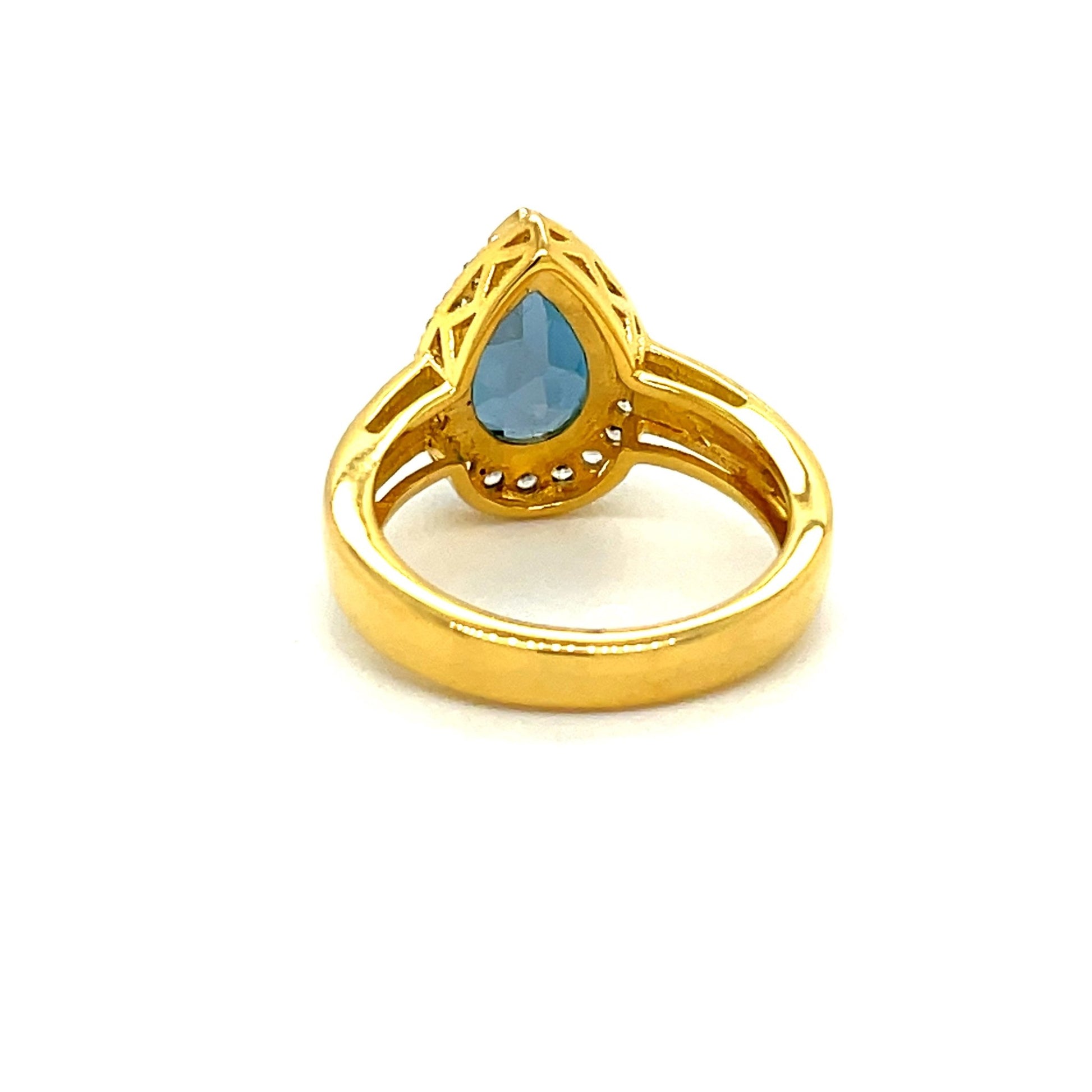 Ring mit Blautopas & Zirkonias in Silber 925 - JUWEL1