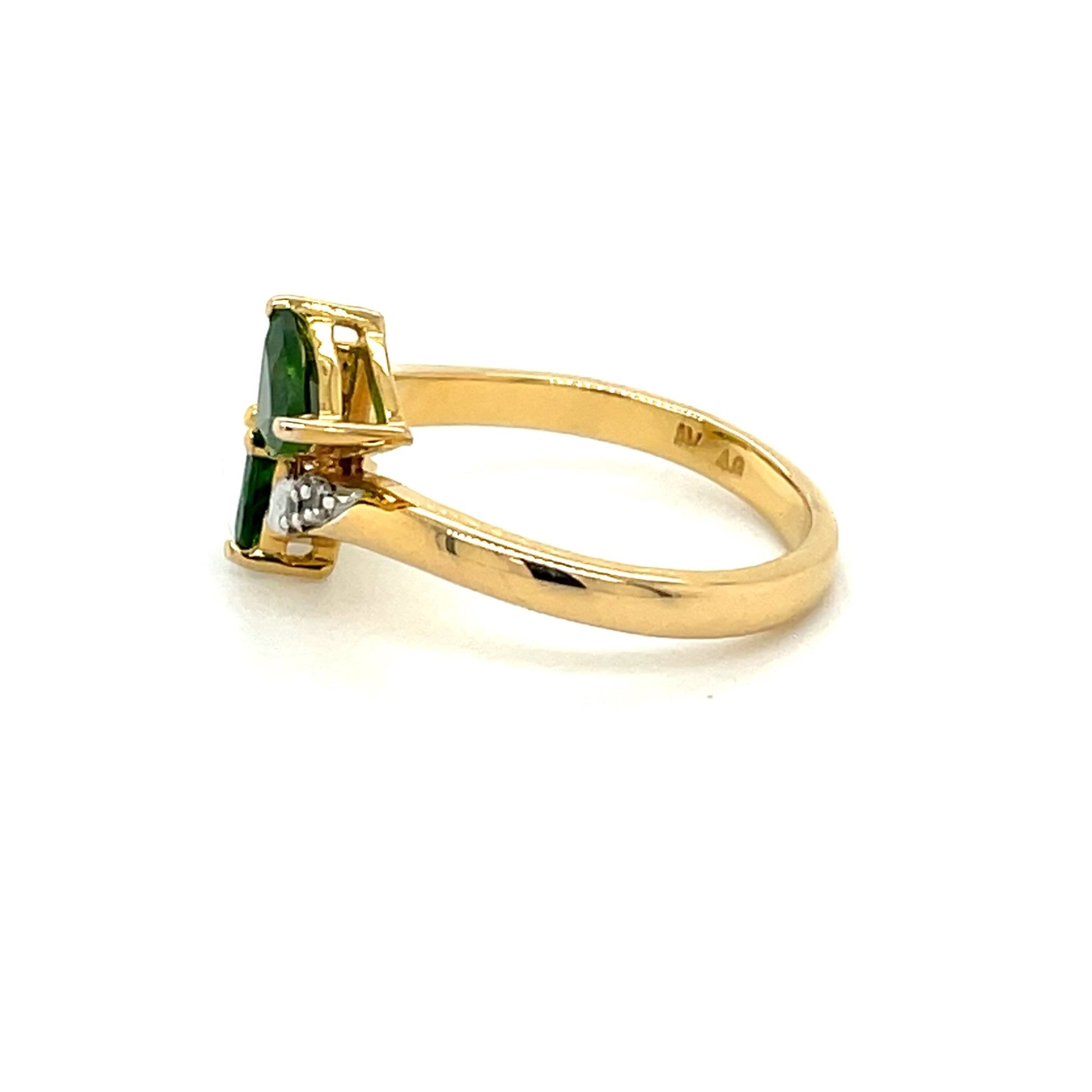 Ring mit Chromdiopsid & Zirkonia in Silber 925 - JUWEL1