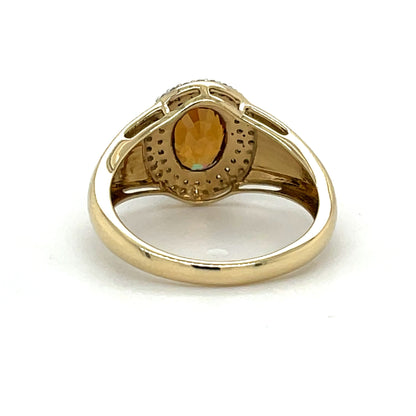 Ring mit Citrin und Zirkonias in Gold 585 - JUWEL1