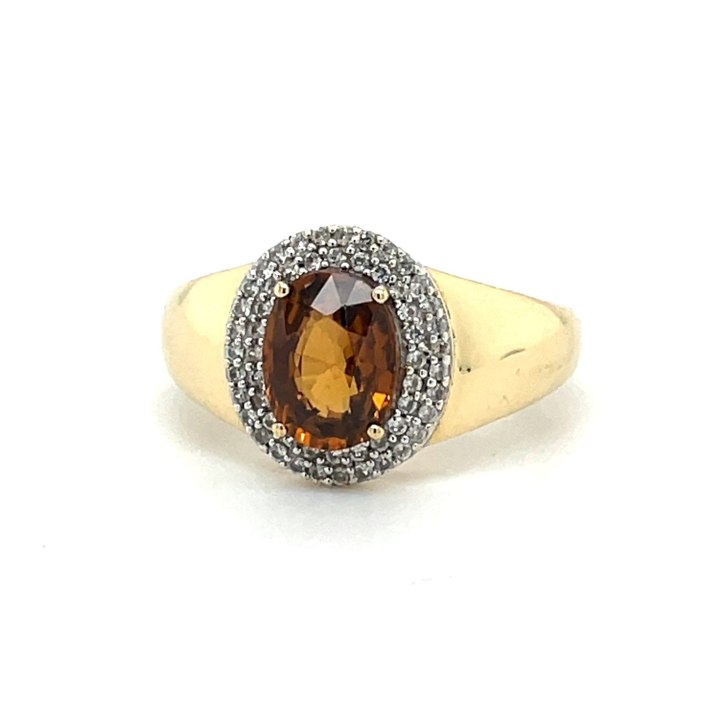 Ring mit Citrin und Zirkonias in Gold 585 - JUWEL1