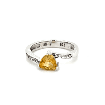 Ring mit Citrin & Zirkonias in Silber 925 - JUWEL1