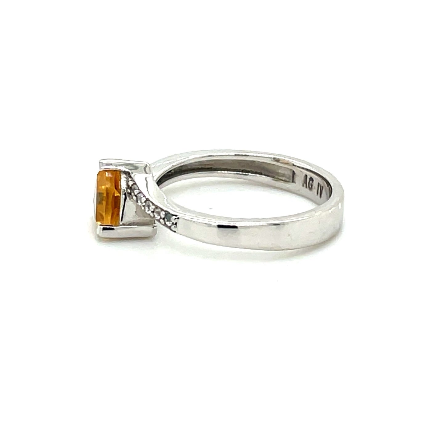 Ring mit Citrin & Zirkonias in Silber 925 - JUWEL1