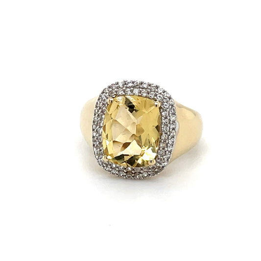 Ring mit Goldberyll & Zirkonen mind. 2,9g in Gold 375 - JUWEL1