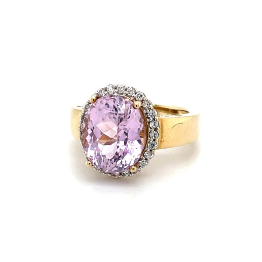 Ring mit Kunzit & Zirkonen mind. 4,8g in Gold 375 - JUWEL1