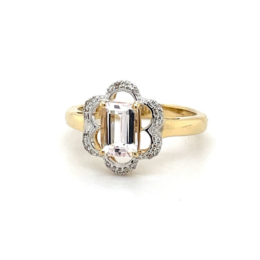 Ring mit Morganit & Zirkonen mind. 2,3g in Gold 585 - JUWEL1