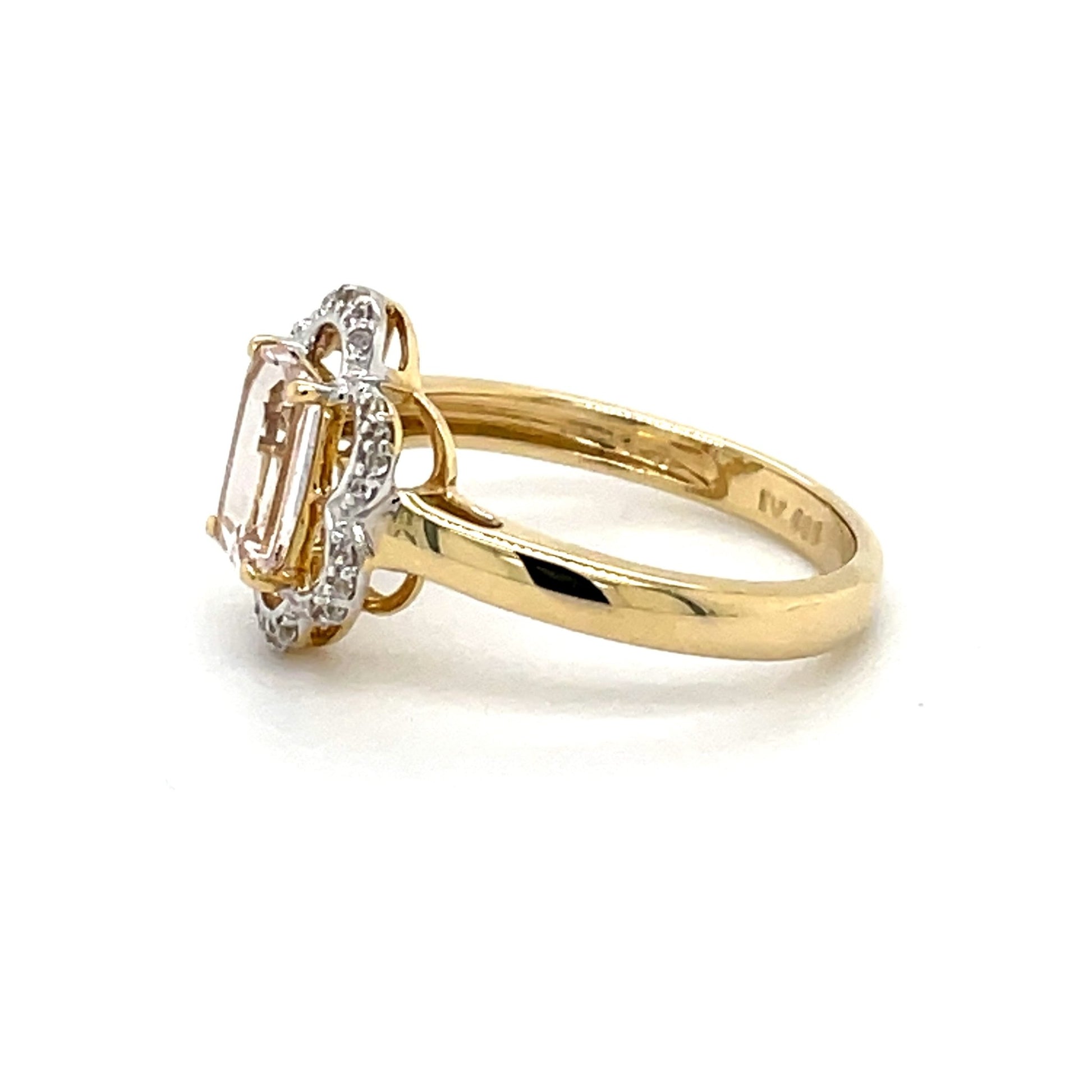 Ring mit Morganit & Zirkonen mind. 2,3g in Gold 585 - JUWEL1