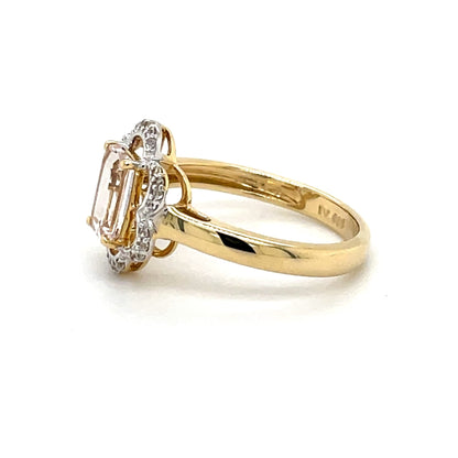 Ring mit Morganit & Zirkonen mind. 2,3g in Gold 585 - JUWEL1