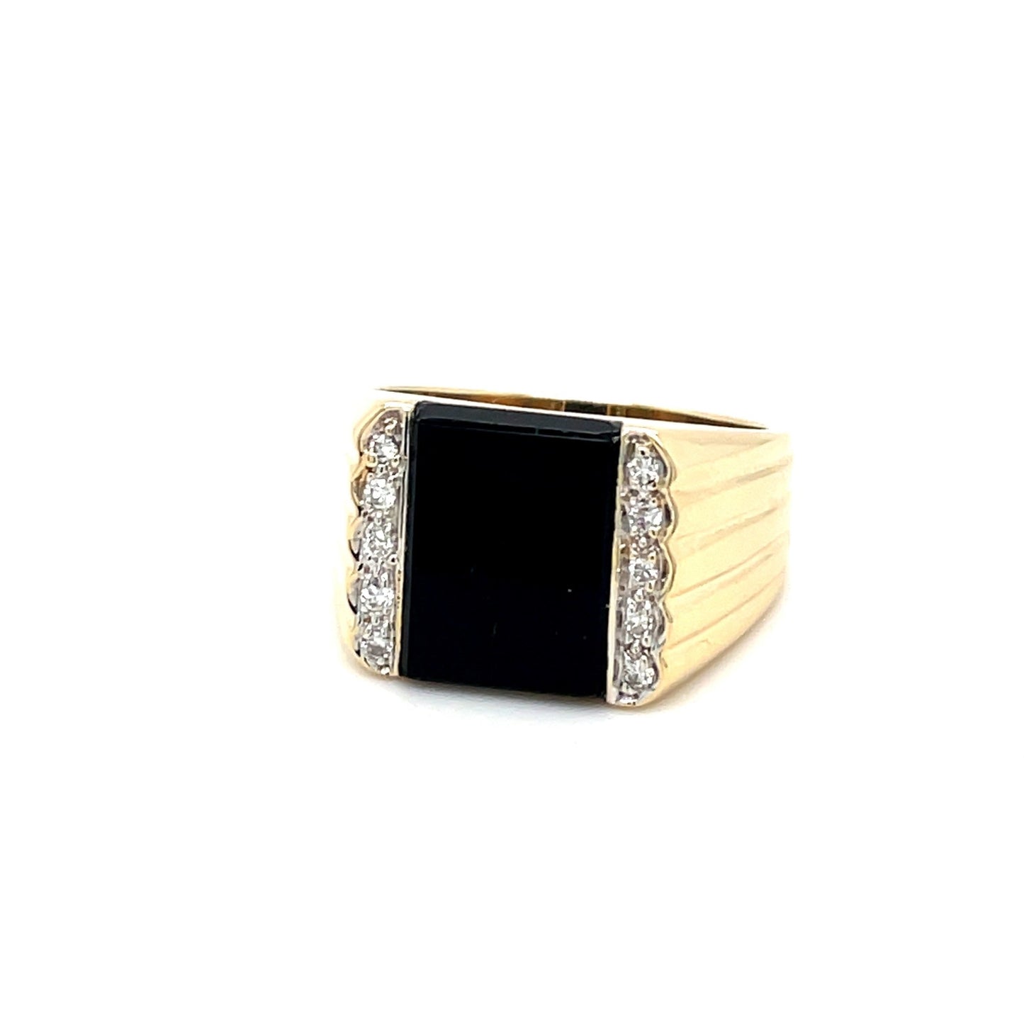 Ring mit Onyx & 10 Diamanten Gold 585 - JUWEL1