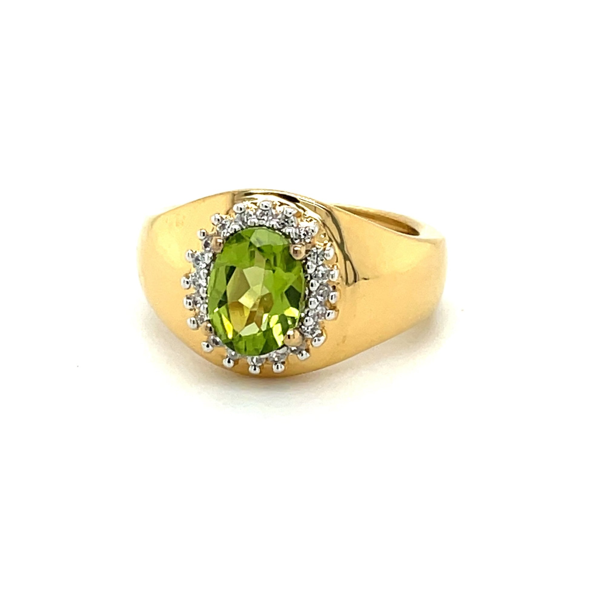 Ring mit Peridot & Zirkonias in Silber 925 - JUWEL1