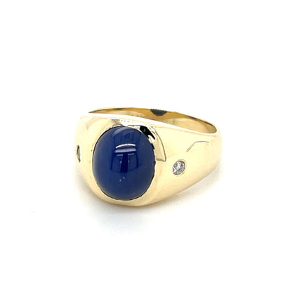 Ring mit Sternsaphir & Diamanten Gold 585 - JUWEL1