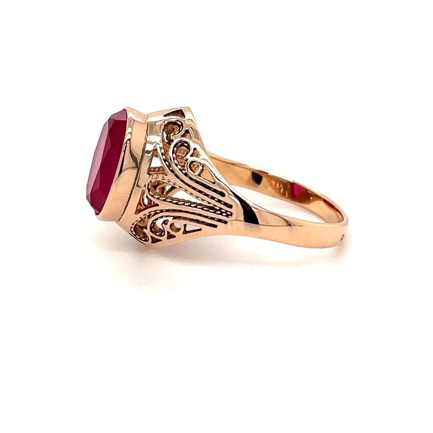 Ring mit synthetischen Rubin mind. 5,0g in Gold 585 - JUWEL1